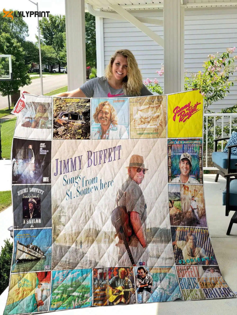 Jimmy Buffett 5 Quilt Blanket For Fans Home Decor Gift , Soft Quilt, King Size, All Season Cozy Quilt QB0901
