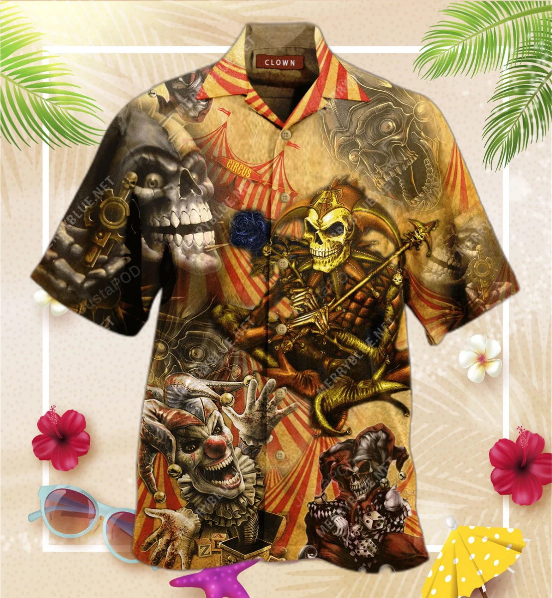 By Blood A King, In Heart A Clown Unisex Hawaiian Shirt, Gift For Men And Women HW0601
