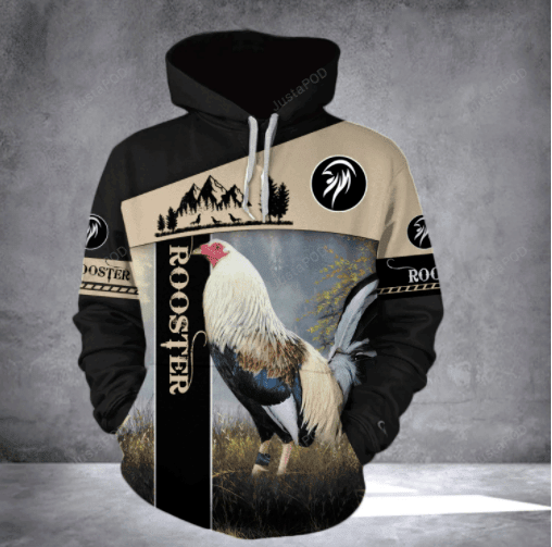 Cool Rooster In Farm 3D All Print Hoodie, Zip- Up Hoodie HZ0501