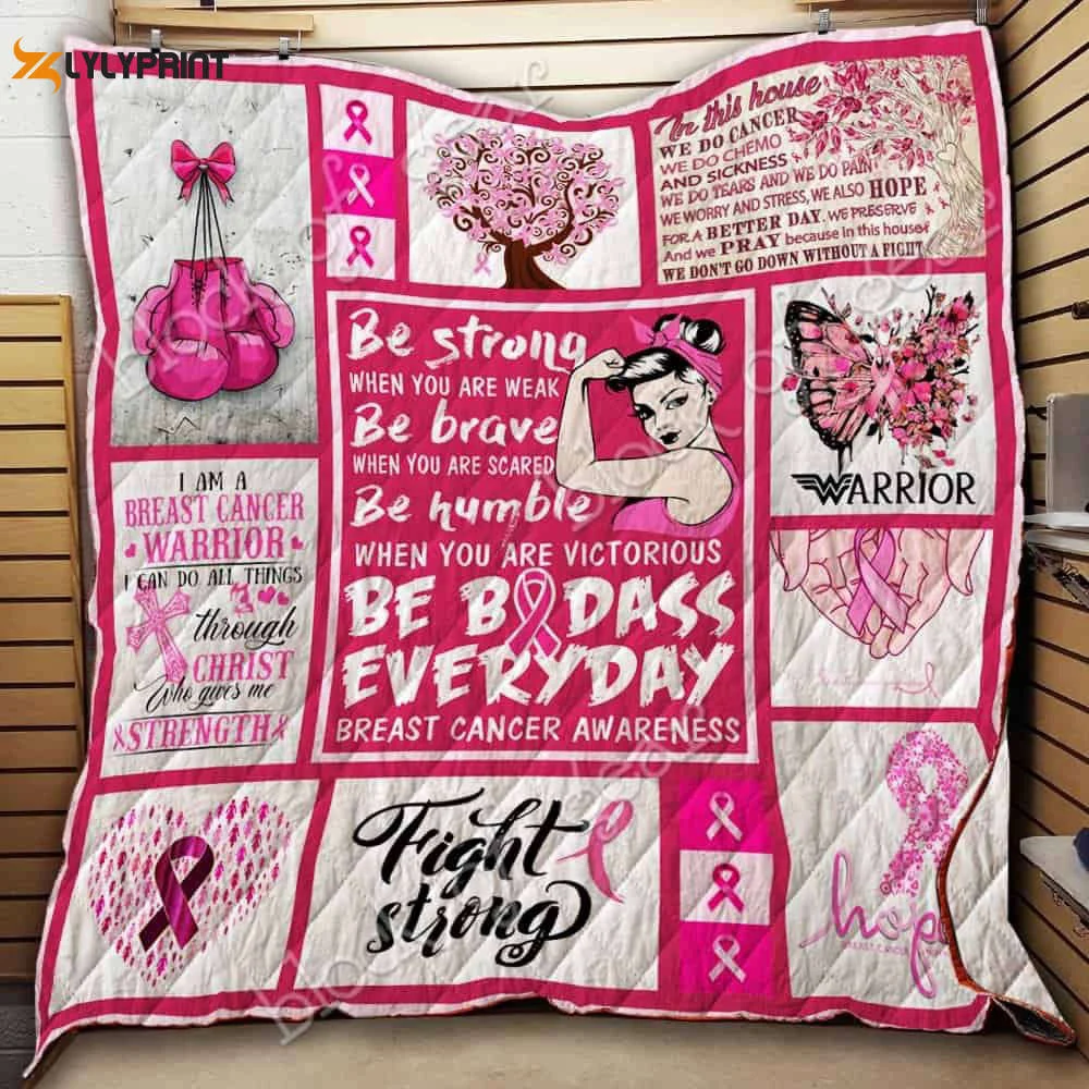 Breast Cancer 2 Quilt Blanket For Fans Home Decor Gift , Soft Quilt, King Size, All Season Cozy Quilt QB0901