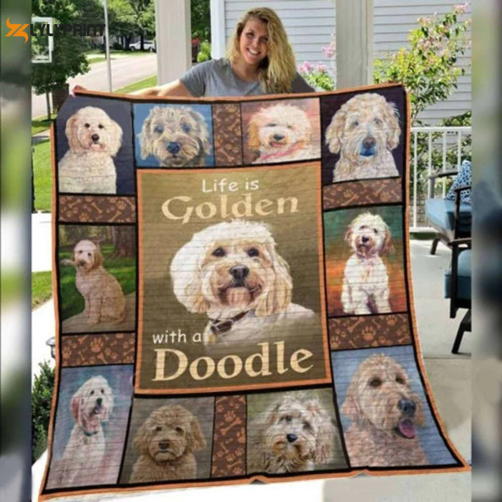 Goldendoodle Awesome 3D Customized Quilt , Soft Quilt, King Size, All Season Cozy Quilt QB0901