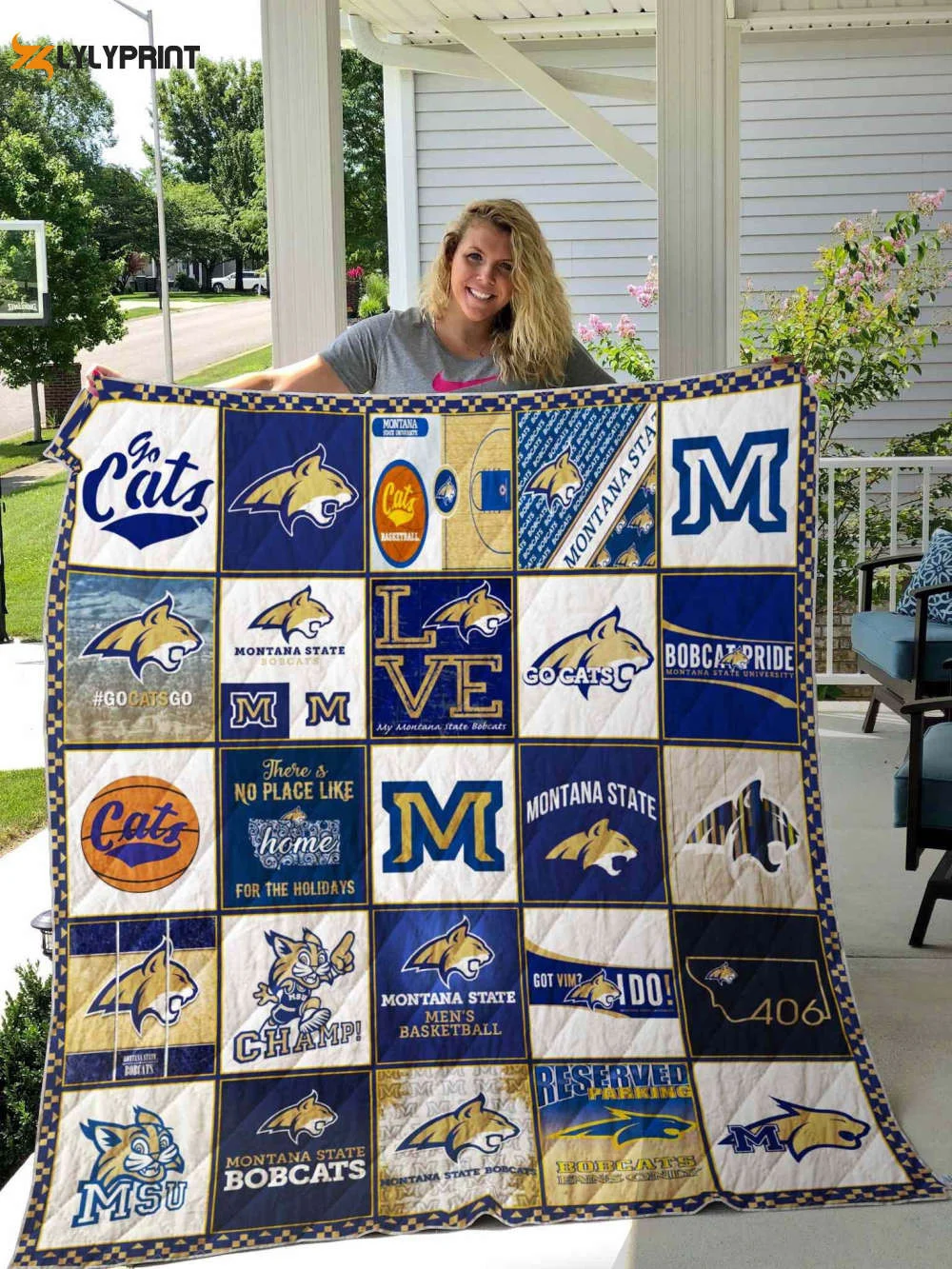 Montana State Bobcats 3 Quilt Blanket For Fans Home Decor Gift , Soft Quilt, King Size, All Season Cozy Quilt QB0901