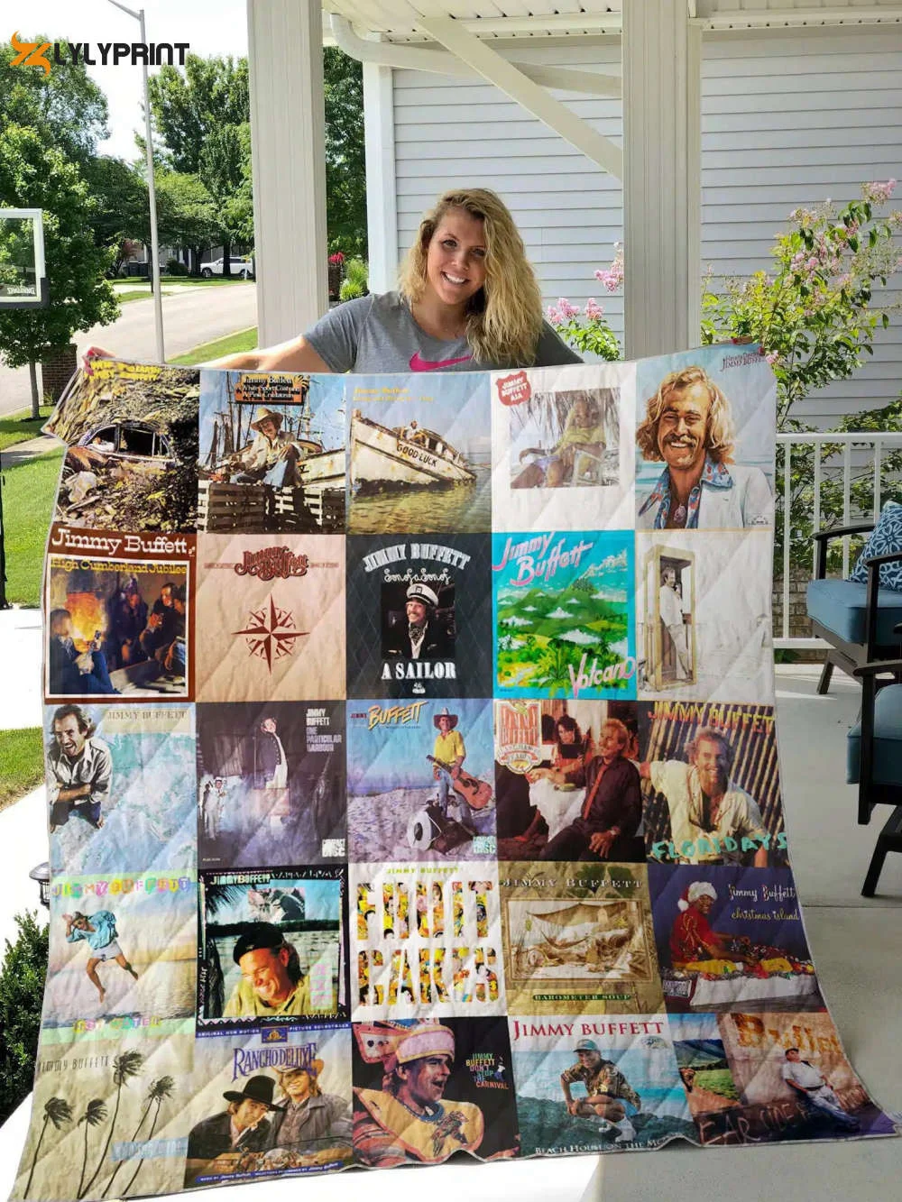 Jimmy Buffett 4 Quilt Blanket For Fans Home Decor Gift , Soft Quilt, King Size, All Season Cozy Quilt QB0901