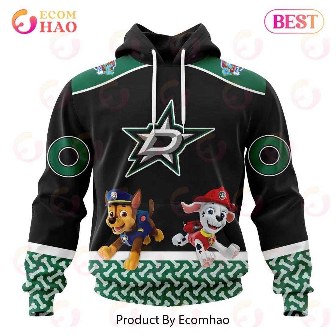 Dallas Stars Special Paw Patrol Design 3D Hoodie, Zip Hoodie, Man - Women, Warm, Premium Quality HZ0501