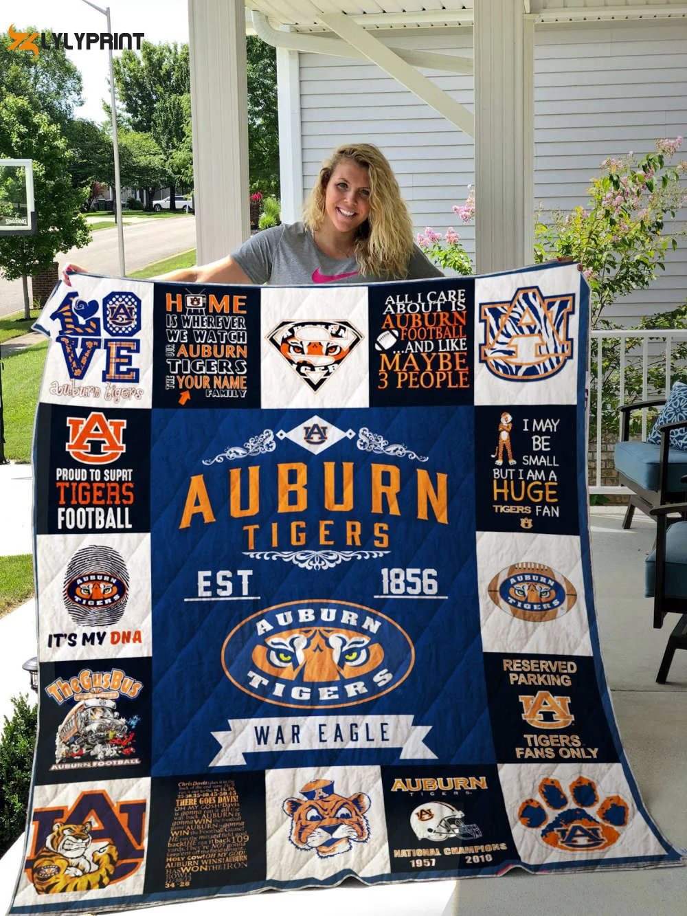 Auburn Tigers 1 Quilt Blanket For Fans Home Decor Gift , Soft Quilt, King Size, All Season Cozy Quilt QB0901