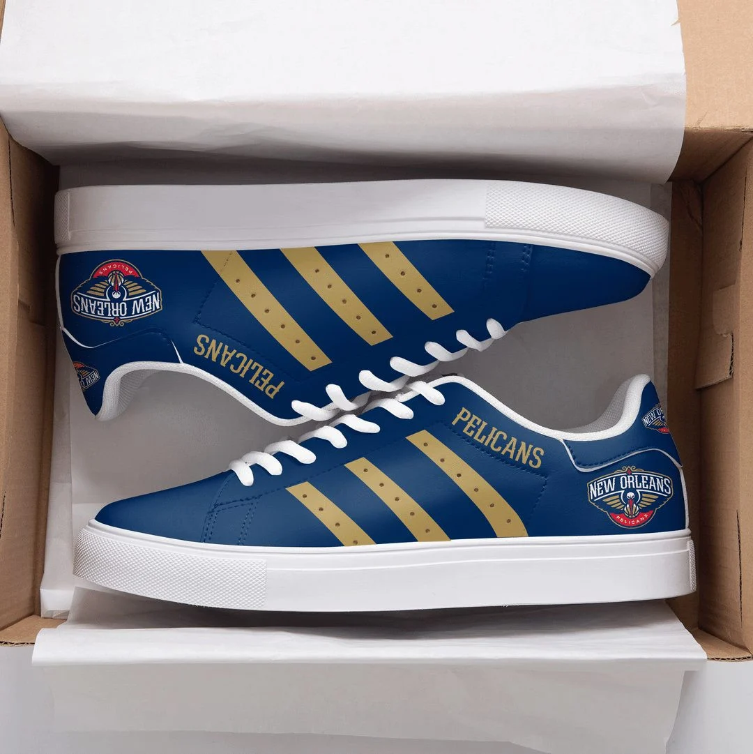 NBA New Orleans Pelicans Navy Gold Stan Smith Shoes , Trendy Style Sneakers ST0801