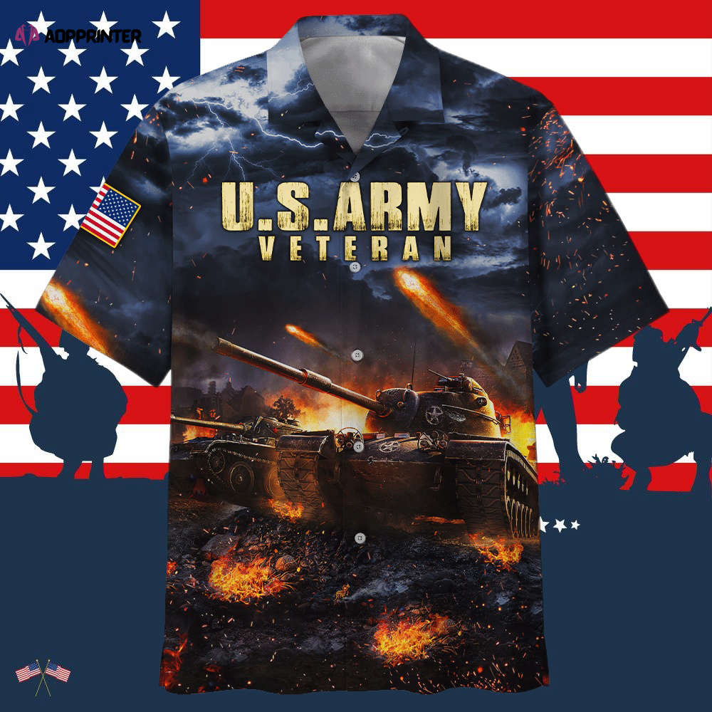 Cannon Tank U.S.Army Veteran Hawaiian Shirt HW0601