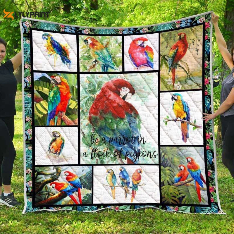 Parrot Be A Parrot 3D Customized Quilt , Soft Quilt, King Size, All Season Cozy Quilt QB0901