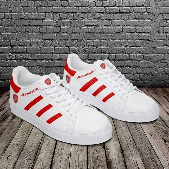 Arsenal FC White Red Stan Smith Shoes for Men Women, Trendy Style Sneakers ST0801
