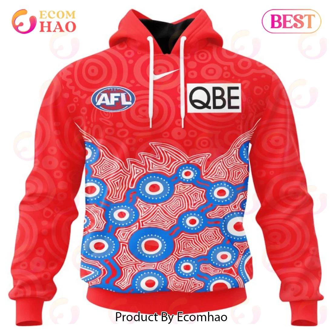 AFL Sydney Swans Special Indigenous Design 3D Hoodie, Zip Hoodie, Man - Women, Warm, Premium Quality HZ0501