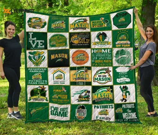 Ncaa George Mason Patriots 3D Customized Personalized 3D Customized Quilt Blanket For Fans Home Decor Gift ,  Soft Quilt, King Size, All Season Cozy Quilt QB0901