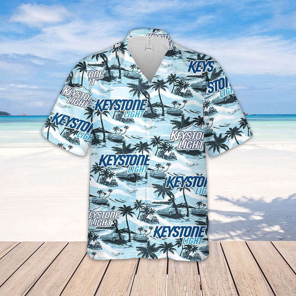 Keystone Light Hawaiian Sea Island Pattern Hawaiian Shirt, Gift For Men Women HW0601