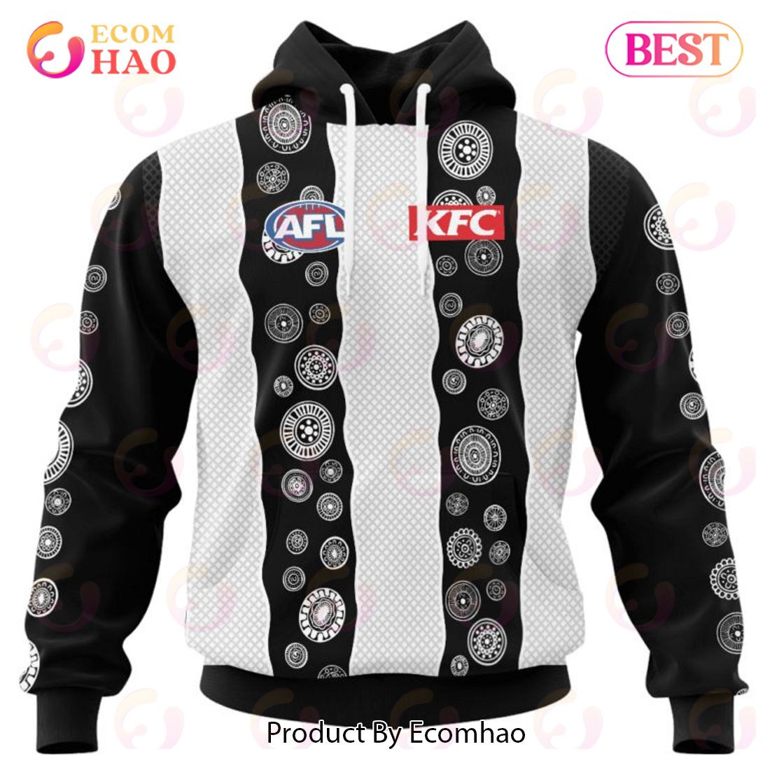 AFL Collingwood Football Club Special Indigenous Design 3D Hoodie, Zip Hoodie, Man - Women, Warm, Premium Quality HZ0501