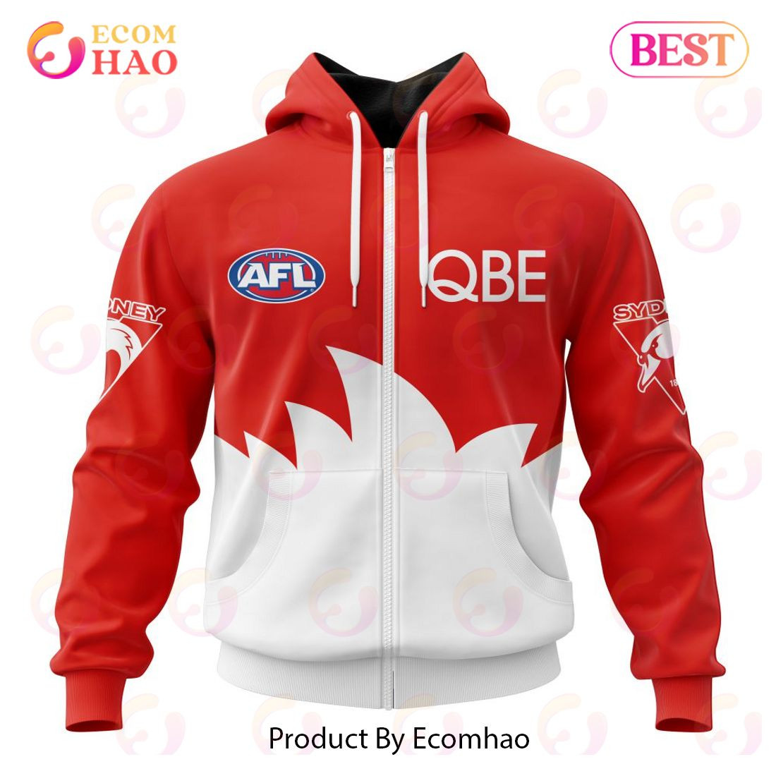 AFL Sydney Swans Home Kits 2023 3D Hoodie, Zip Hoodie, Man - Women, Warm, Premium Quality HZ0501