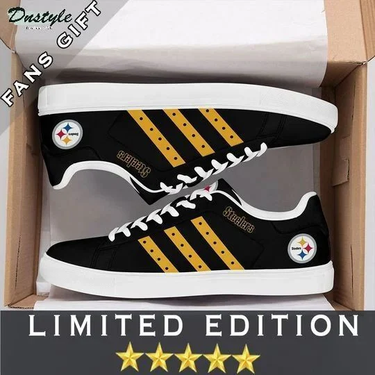 NFL Pittsburgh Steelers Black Golden Stripes Limited Stan Smith Shoes Sneakers Store, Trendy Style Sneakers ST0801
