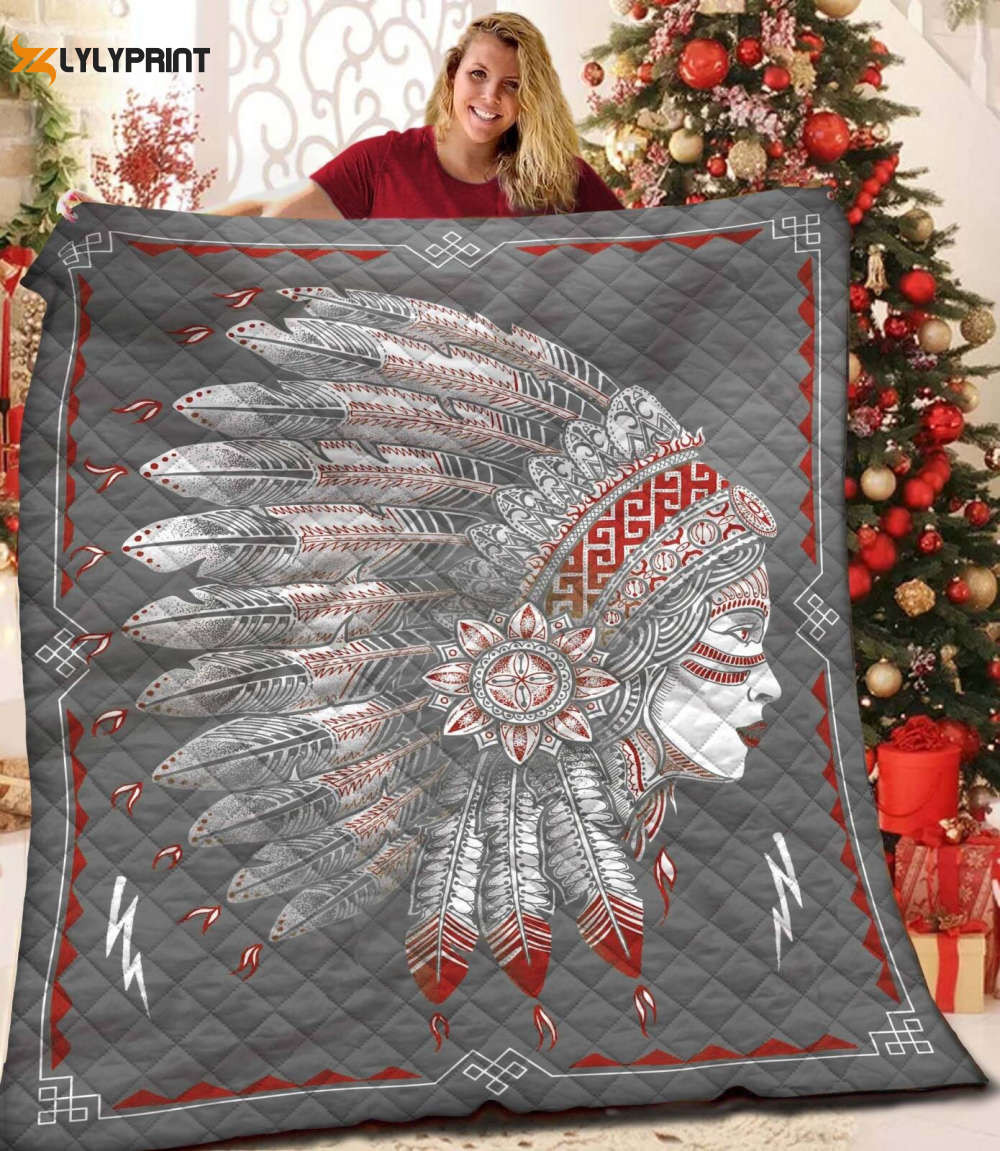 Native American 3D Customized Quilt , Soft Quilt, King Size, All Season Cozy Quilt QB0901