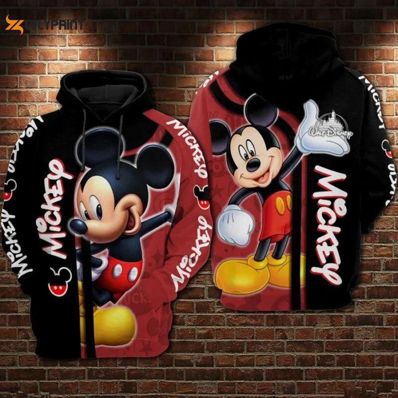 Mickey Mouse Walt Disney 3 Over Print 3d Hoodie Zip Hoodie HZ0501