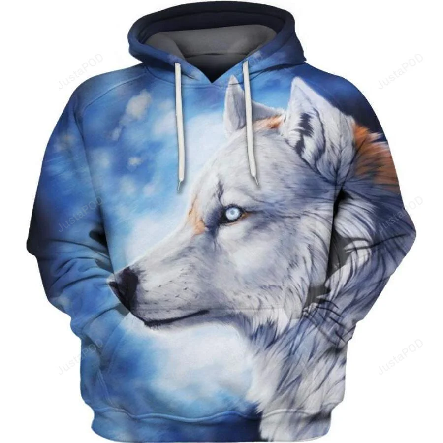 Native Wolf White Winter 3D All Print Hoodie, Zip- Up Hoodie HZ0501