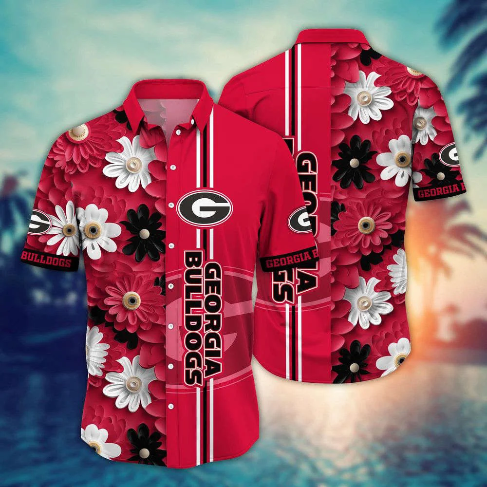 Georgia Bulldogs NCAA1 Flower Hawaii Shirt, Best Gift For Men Women HW0601