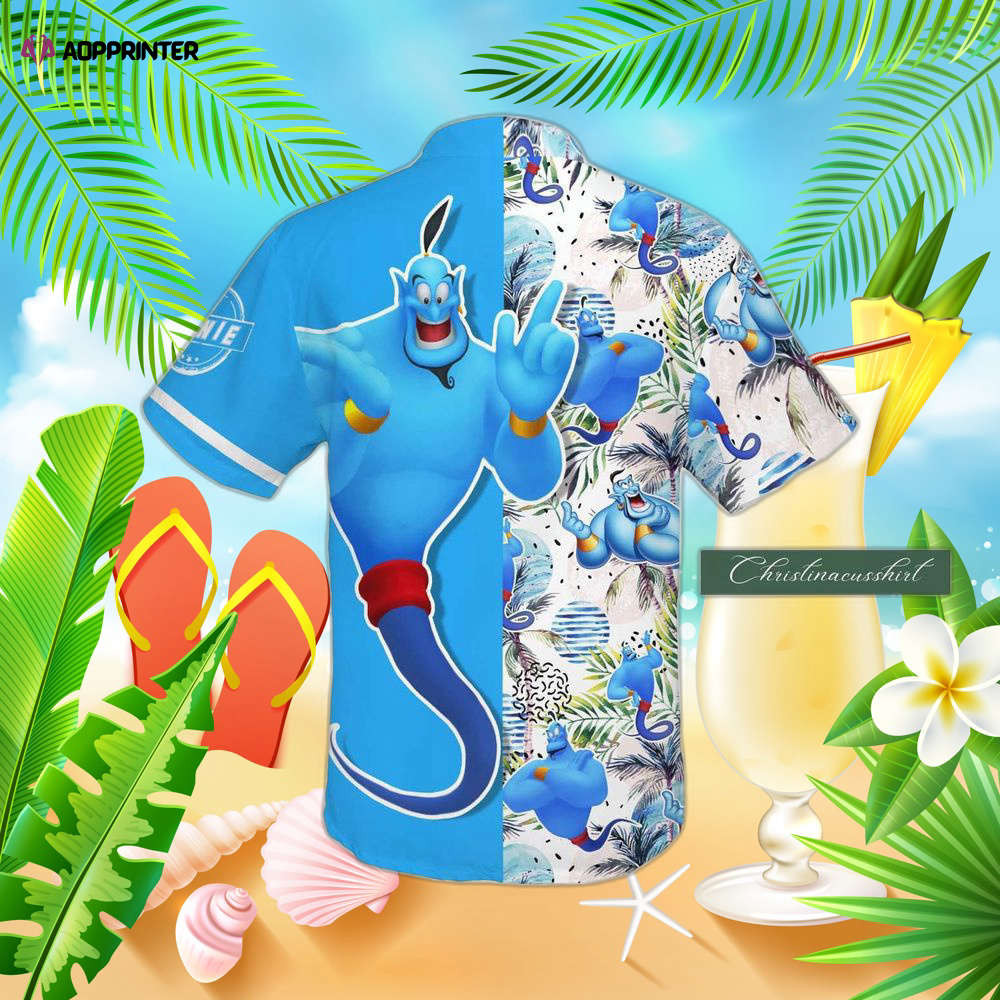 Genie Hawaiian Shirt, Disney Genie Button Shirt, Genie Aladdin Shirt, For Men Women HW0601