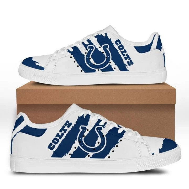 NFL Indianapolis Colts White Blue Stan Smith Shoes for Women and Men, Trendy Style Sneakers ST0801
