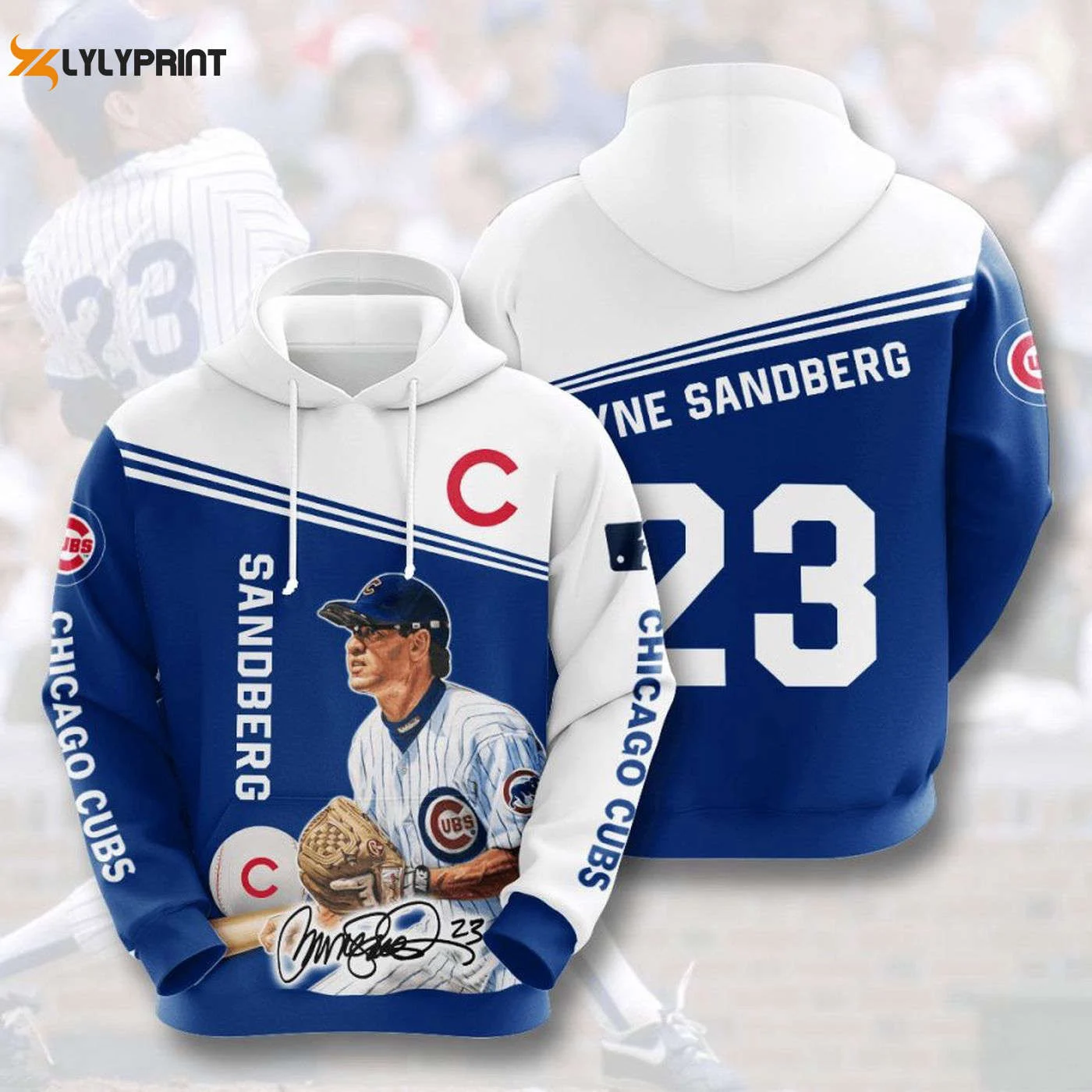 Chicago Cubs Ryne Sandberg Pullover Hoodie AOP Shirt – Official Merchandise for Cubs Fans HZ0501