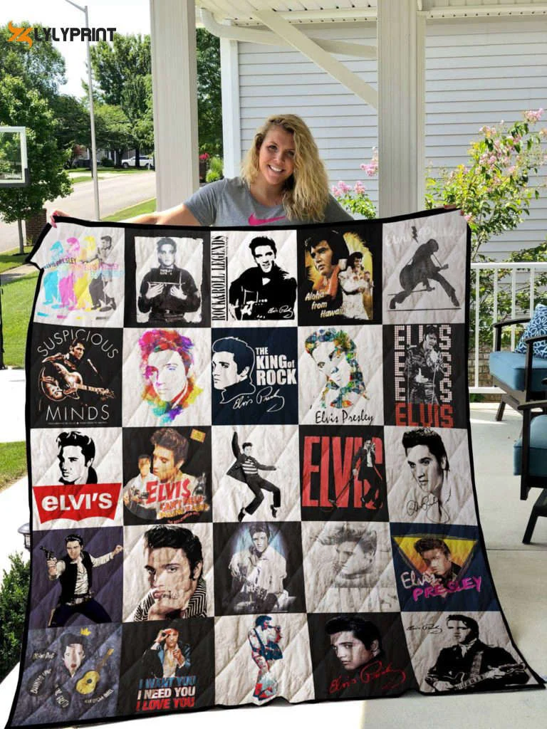Elvis Presley Quilt Blanket For Fans Home Decor Gift , Soft Quilt, King Size, All Season Cozy Quilt QB0901