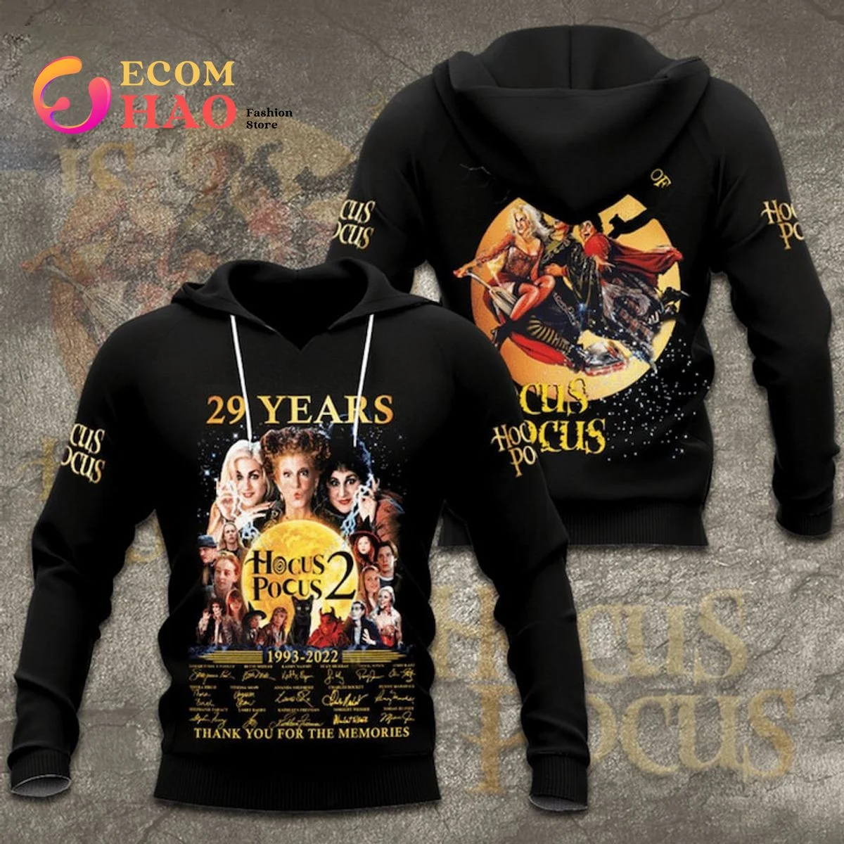 29 years Hocus Pocus memories Hoodie 3d for Halloween, Zip Hoodie, Man - Women, Warm, Premium Quality HZ0501