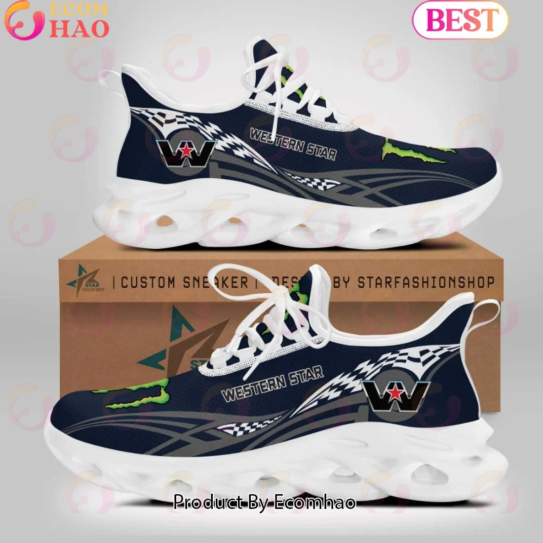 Western Star Truck Monster Design Max Soul Shoes  Unisex sneakers MS0601