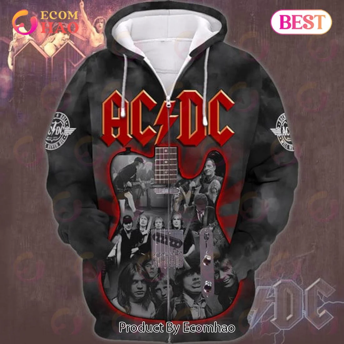 ACDC Rock Band 3D Printed Shirt, Zip Hoodie, Man – Women, Warm, Premium Quality HZ0501