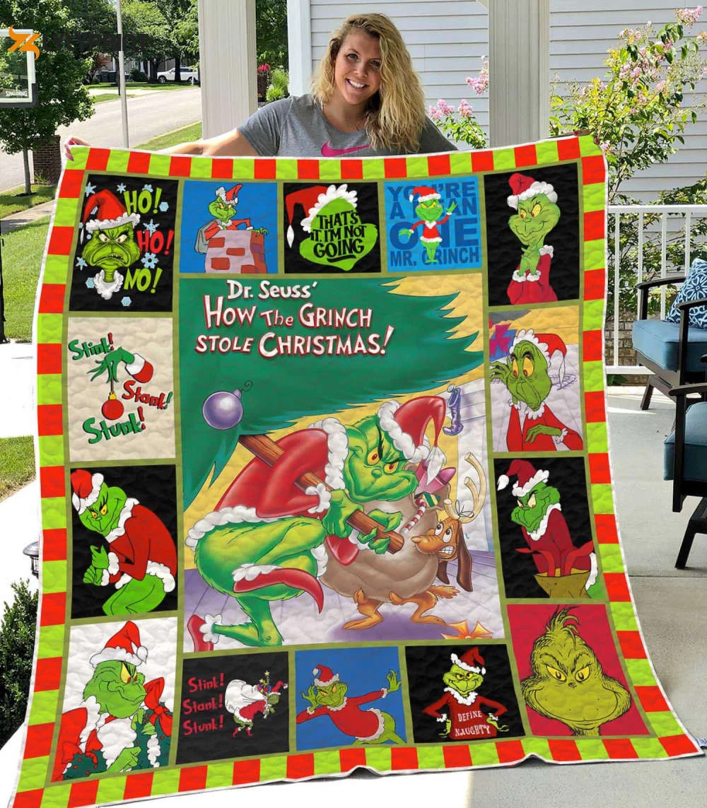 Grinch 1 Quilt Blanket For Fans Home Decor Gift , Soft Quilt, King Size, All Season Cozy Quilt QB0901
