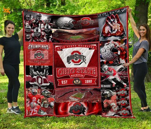 Ohio State Buckeyes Quilt Blanket For Fans Home Decor Gift ,  Soft Quilt, King Size, All Season Cozy Quilt QB0901
