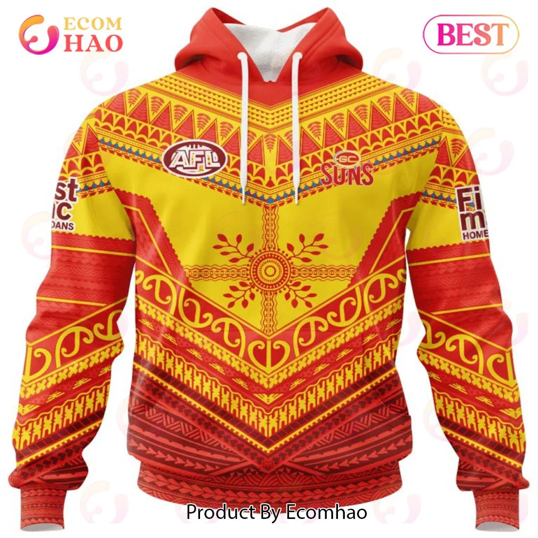 AFL Gold Coast Suns Special Pasifika Design 3D Hoodie, Zip Hoodie, Man - Women, Warm, Premium Quality HZ0501