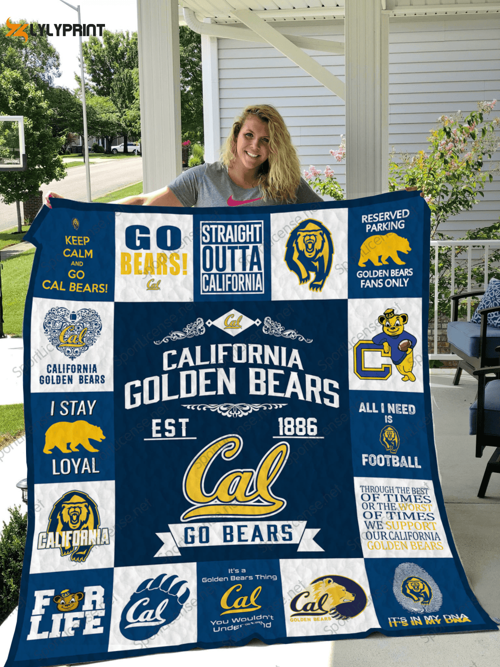 California Golden Bears Quilt Blanket For Fans Home Decor Gift , Soft Quilt, King Size, All Season Cozy Quilt QB0901