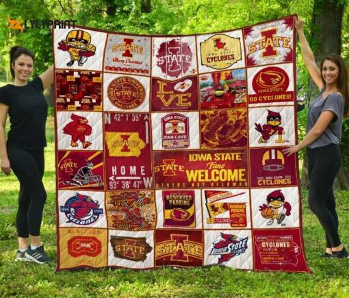 Iowa State Cyclone 1 Quilt Blanket For Fans Home Decor Gift ,  Soft Quilt, King Size, All Season Cozy Quilt QB0901
