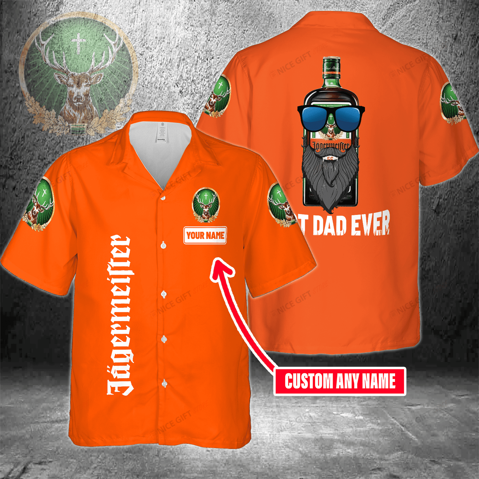 Jagermeister Custom Name Best Dad Ever Hawaiian Shirt For Men And Women HW0601