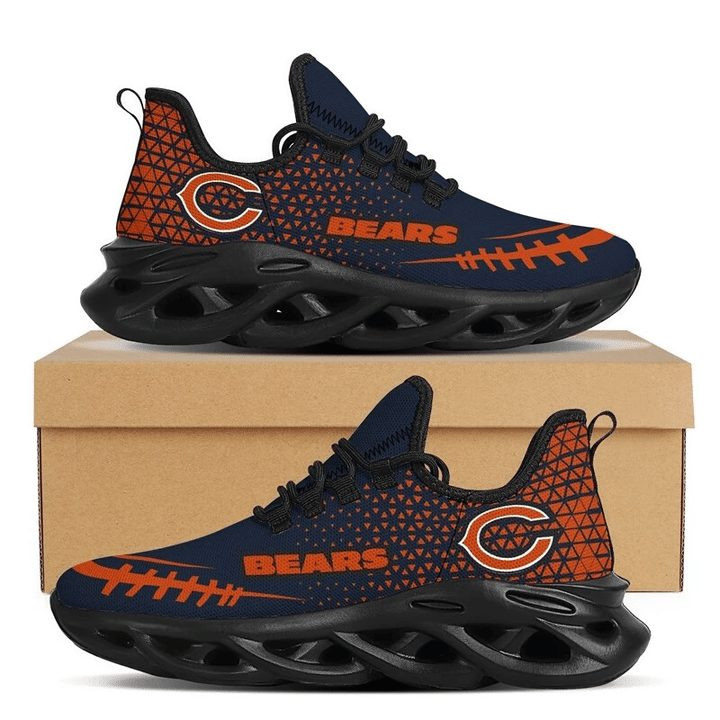 NFL Chicago Bears Black Orange Rugby Ball Edition Max Soul Shoes for Women and Men MS0601