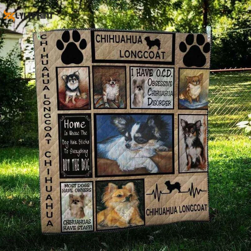 Chihuahua Longcoat 3D Customized Quilt , Soft Quilt, King Size, All Season Cozy Quilt QB0901