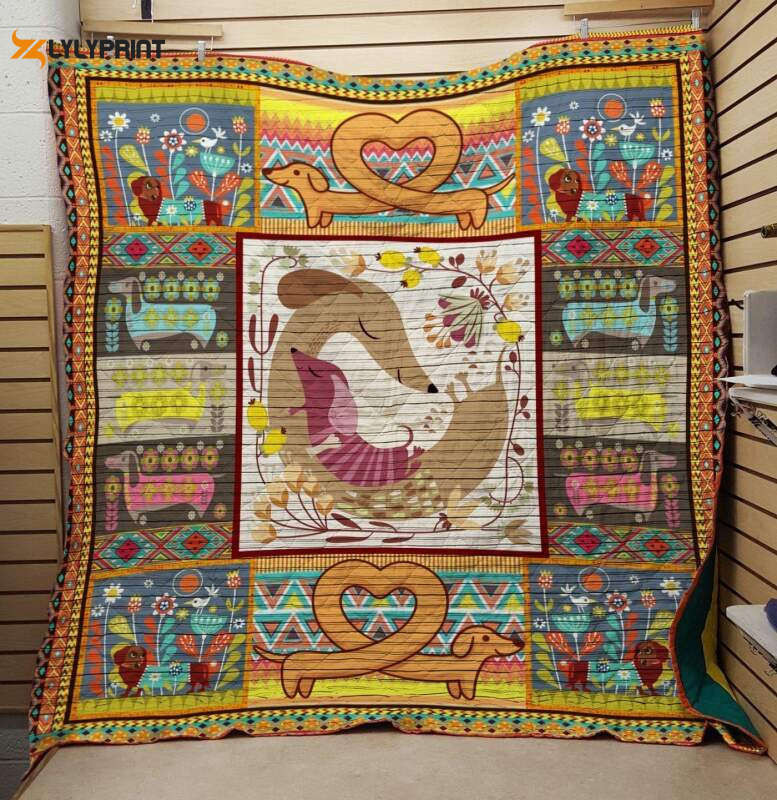 Dachshund 3D Customized Quilt , Soft Quilt, King Size, All Season Cozy Quilt QB0901