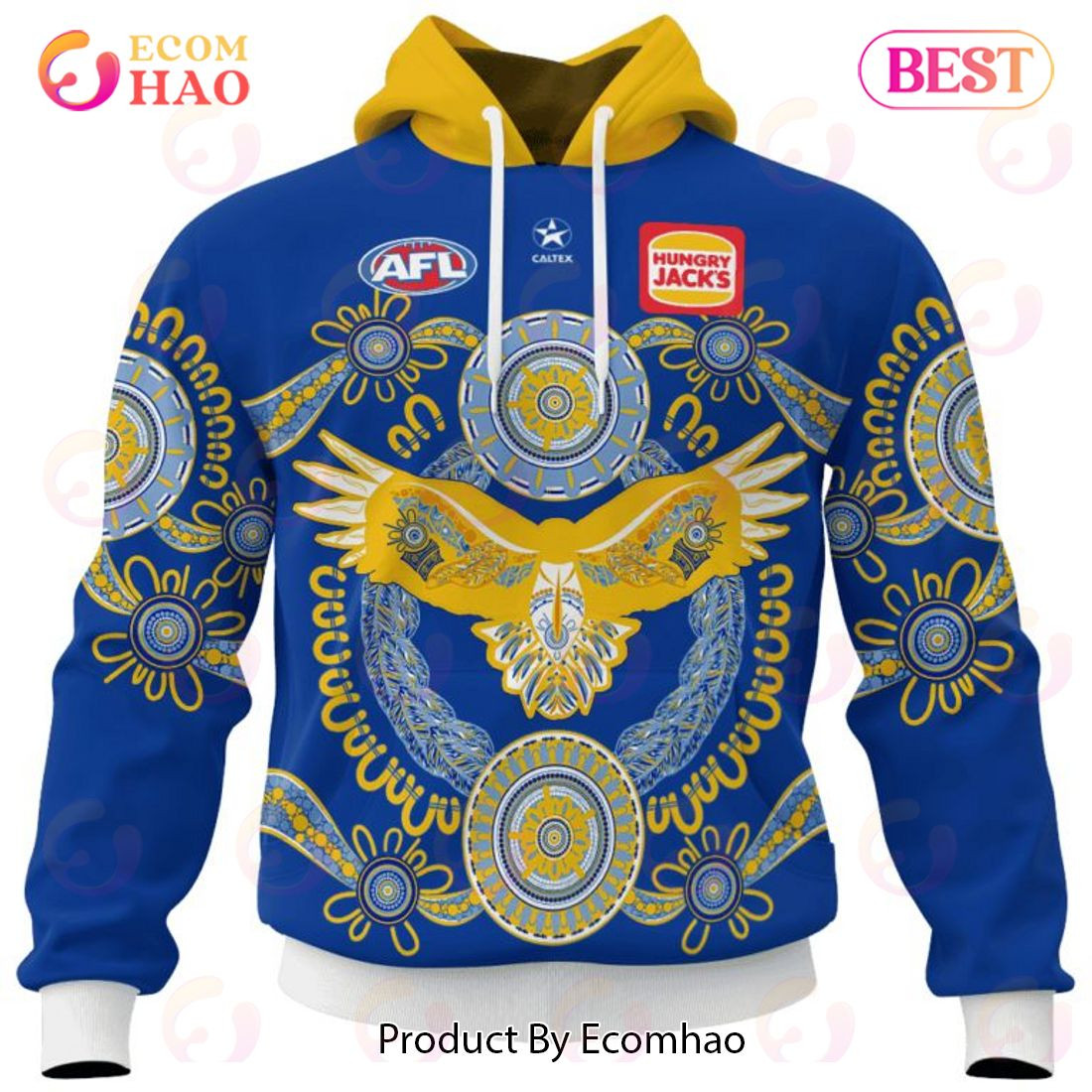 AFL West Coast Eagles Special Indigenous Design 3D Hoodie, Zip Hoodie, Man - Women, Warm, Premium Quality HZ0501