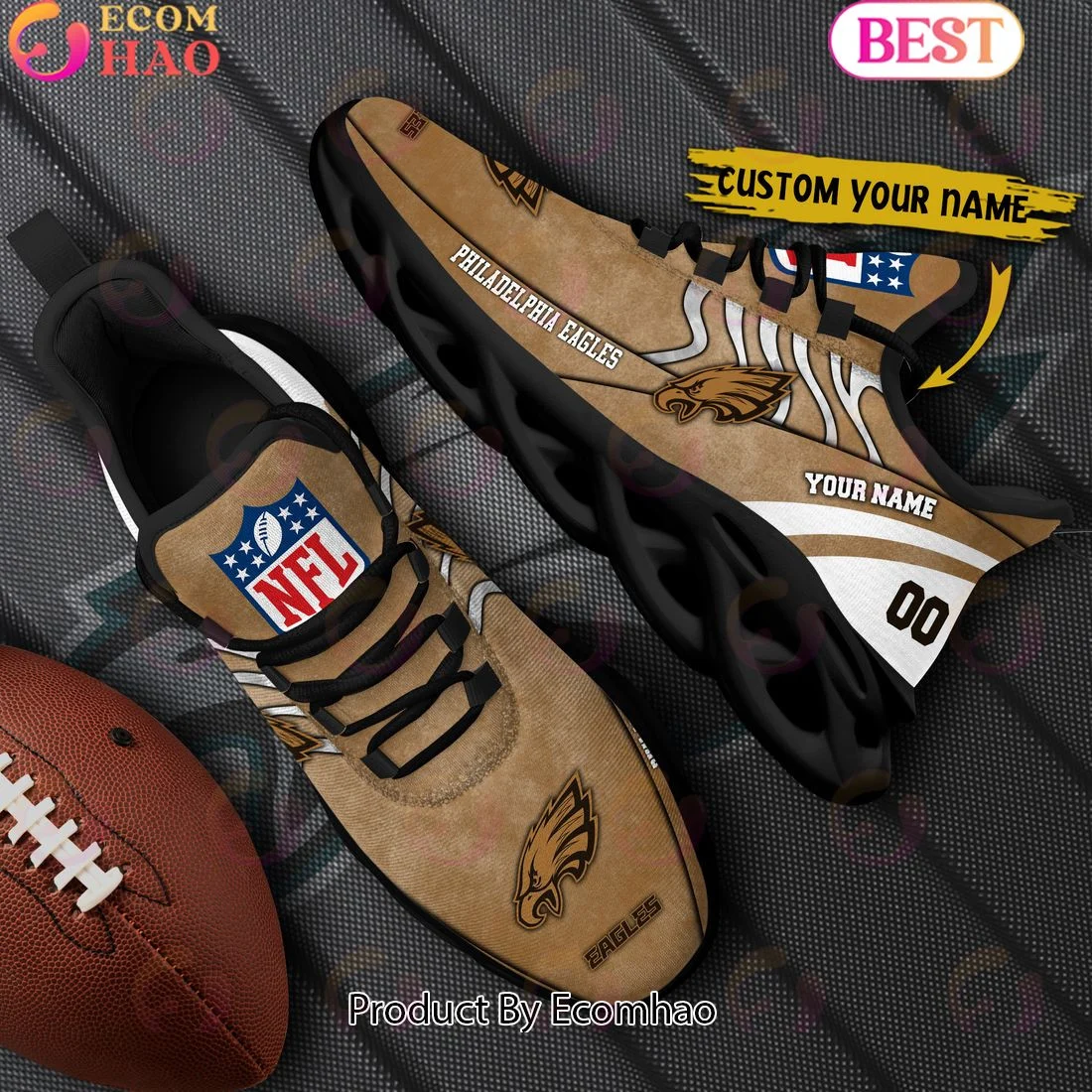 Custom Name Philadelphia Eagles X Salute to Service For Veterans Day Celebration Max Soul Shoes  Unisex sneakers MS0601