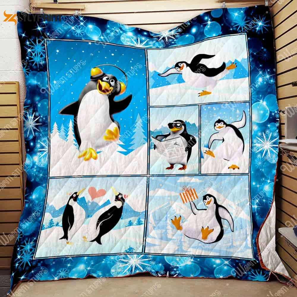 Penguin 3D Customized Quilt Blanket For Fans Home Decor Gift ,  Soft Quilt, King Size, All Season Cozy Quilt QB0901