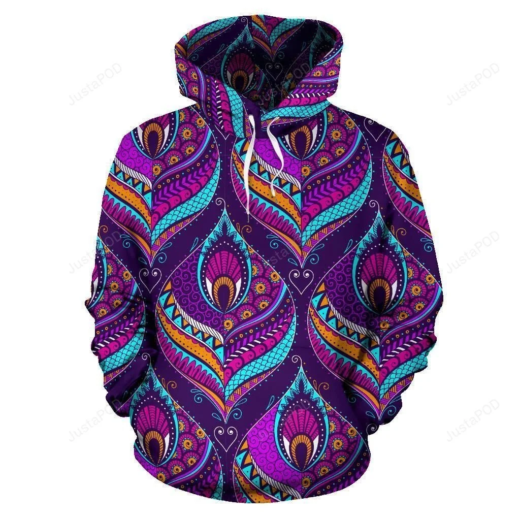 Purple Pattern 3D All Over Print Hoodie, Zip-up Hoodie HZ0501