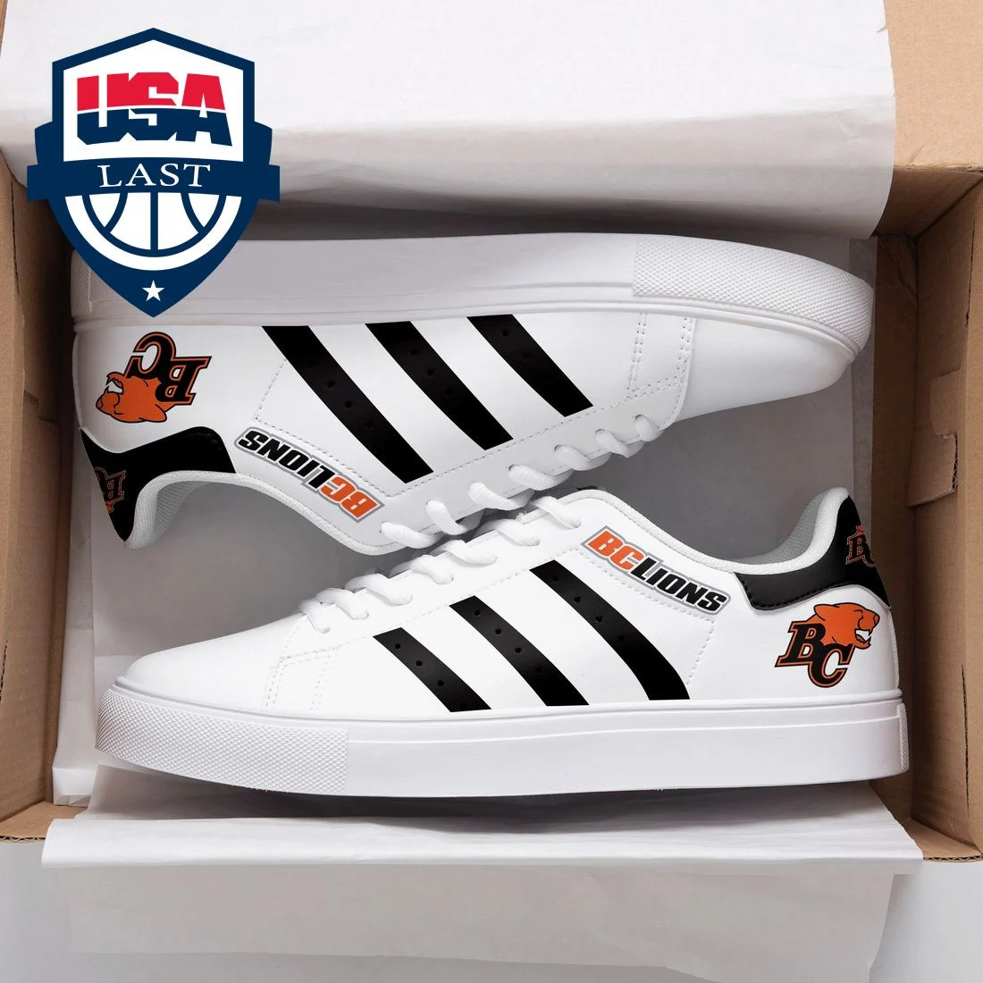 CFL BC Lions White Stan Smith Shoes , Trendy Style Sneakers ST0801
