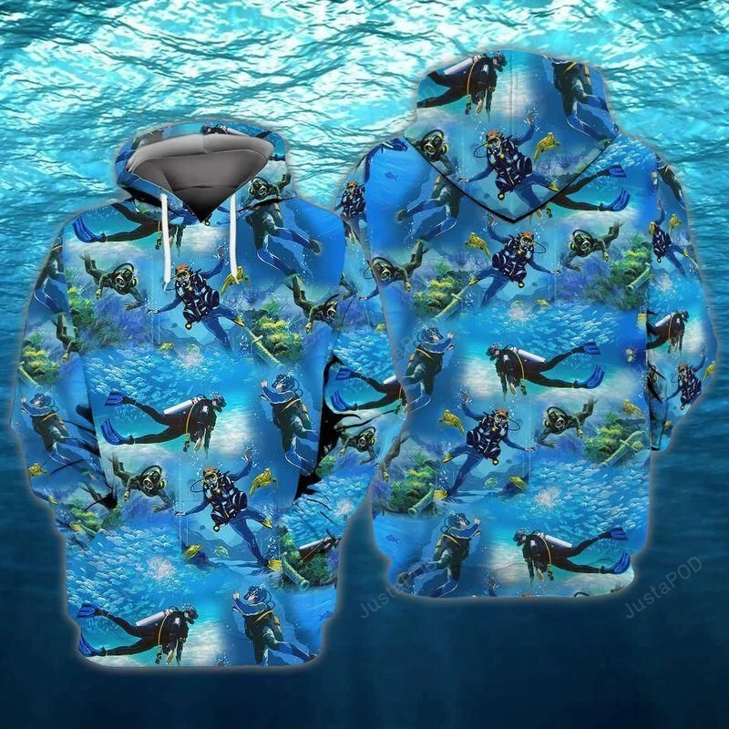 Diving 3D All Over Printed Hoodie, Zip- Up Hoodie HZ0501