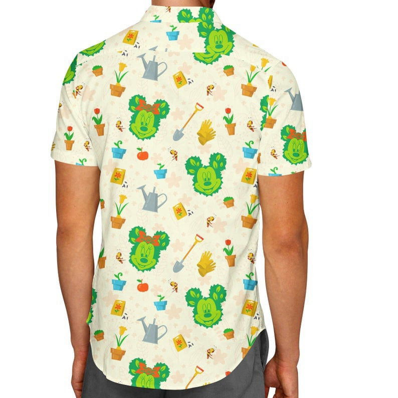 Mickey Minnie Flower Garden Disney Cartoon Hawaiian Shirt HW0601