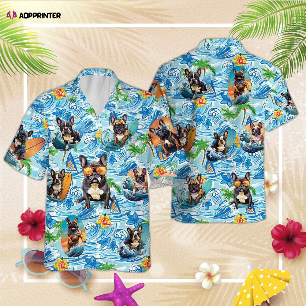 Tropical Flowers Bulldog Hawaiian Shirt, Gift For Men And Women HW0601