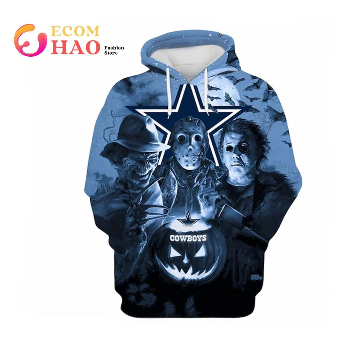 Cowboys Horror Movie Night 3D Full Printed Hoodie, Zip Hoodie, Man - Women, Warm, Premium Quality HZ0501