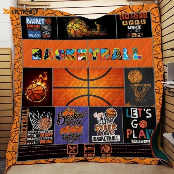 Basketball Never Stop 3D Customized Quilt Blanket For Fans Home Decor Gift ,  Soft Quilt, King Size, All Season Cozy Quilt QB0901