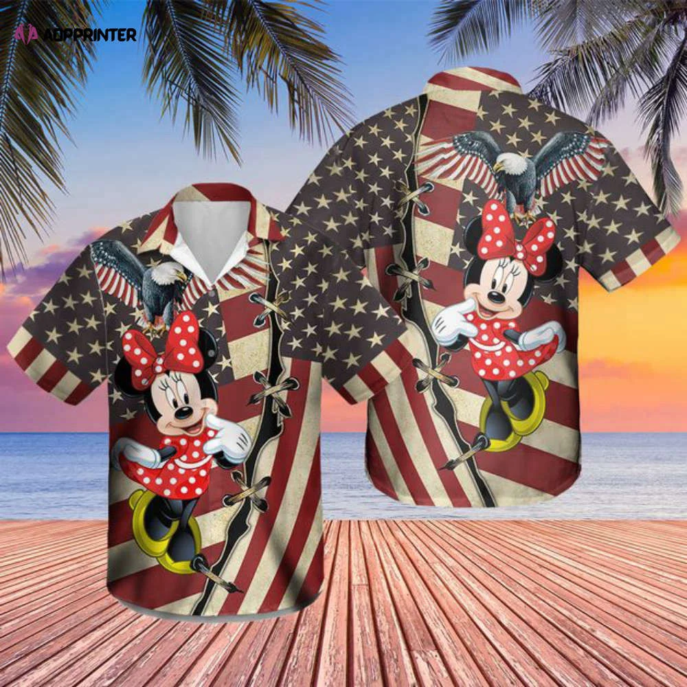 Minnie Mouse Hawaiian shirt 4th July US Flag firework Patriot Day Minnie Hawaii shirt HW0601